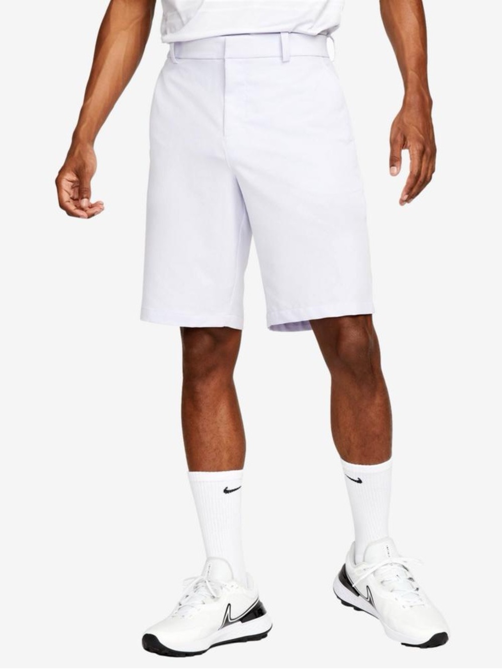 Nike Men's White Flat-Front Performance Shorts